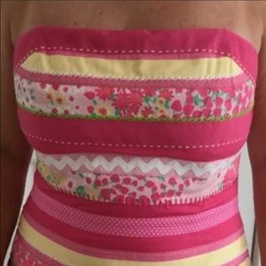 Lilly Pulitzer strapless ribbon dress.